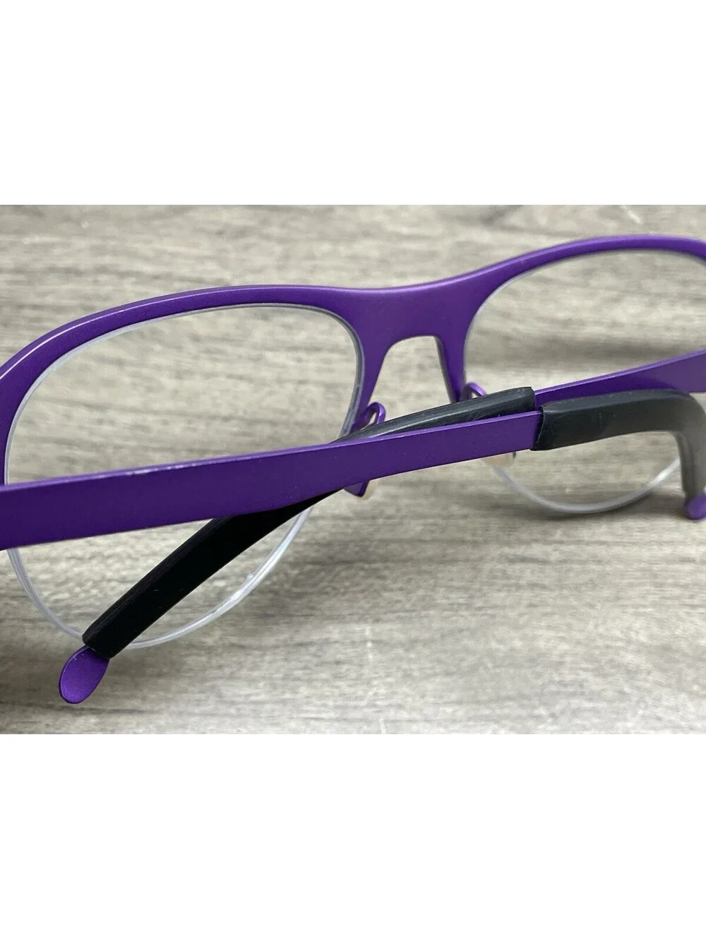 Entourage of 7 ‘Riverside’ 52[]18-140 Purple Titanium Eyeglasses Half Rim Frames